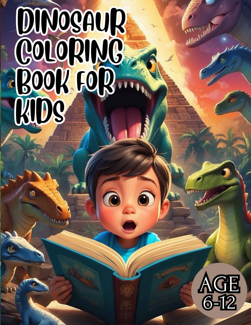 Dinosaur Coloring Book For Kids Perfect Gift For Boys And Girls Fun