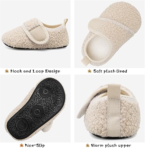 Miniatura 5 de Scurtain Pantuflas Cálidas de Invierno para Casa de Niños Pequeños Pantuflas de Interior para Casa de Bebés Niños Niñas Zapatos Cómodos Ligeros