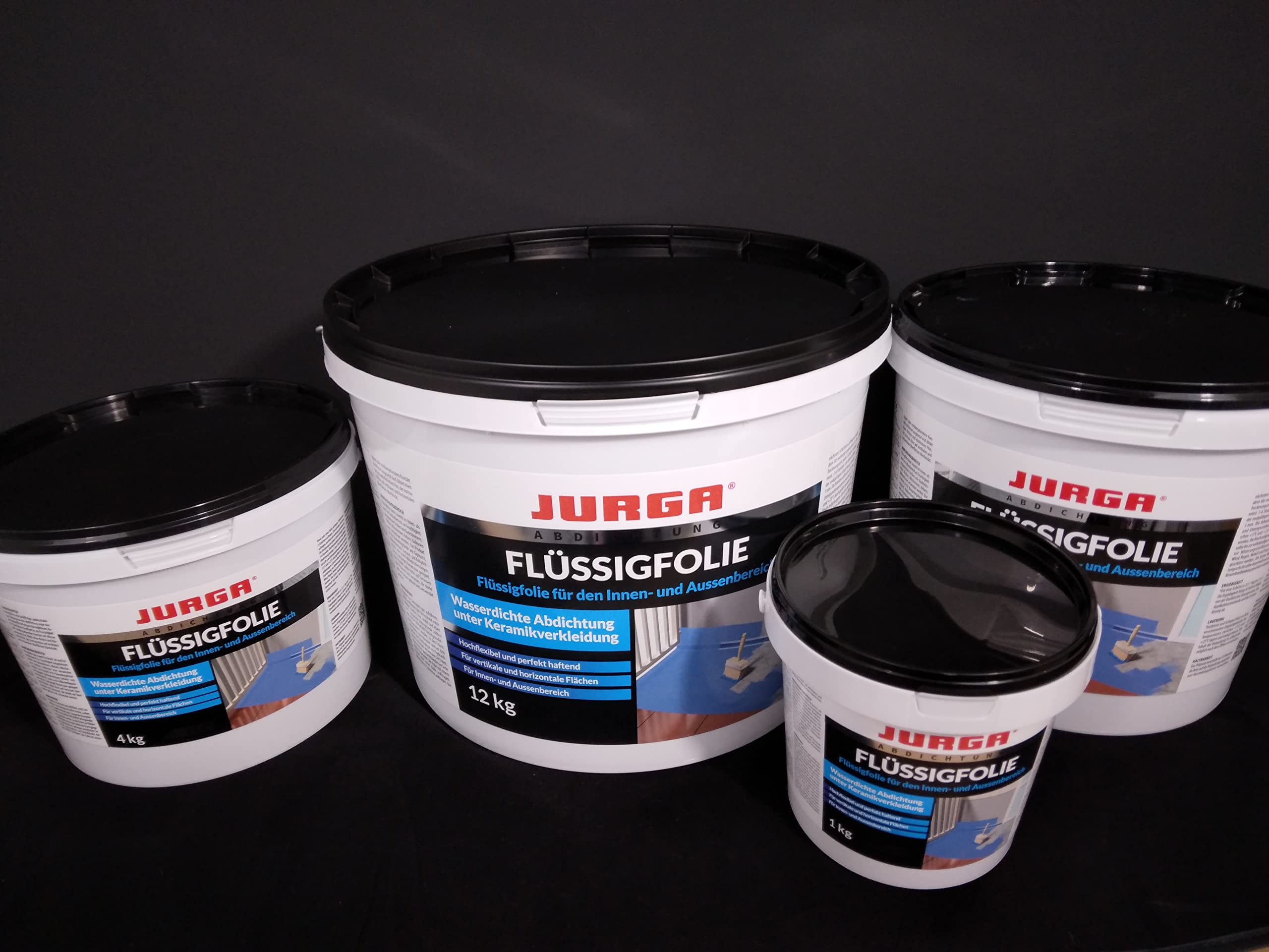 JURGA Pellicola liquida da 12 kg (circa 10 m²), per bagno e doccia, per esterni e interni, impermeabilizzazione del bagno, senza solventi