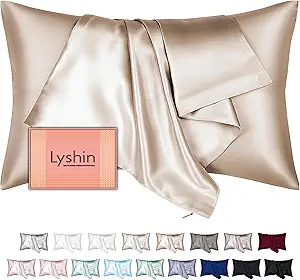 Mulberry Silk Pillow Cases Queen Size with Hidden Zipper, Ultra Smooth and Soft Breathable Cooling Silk Satin Pillowcase for Hair and Skin, Gifts for Women Men (Champagne, 20x30 Inches, 1 Pack)