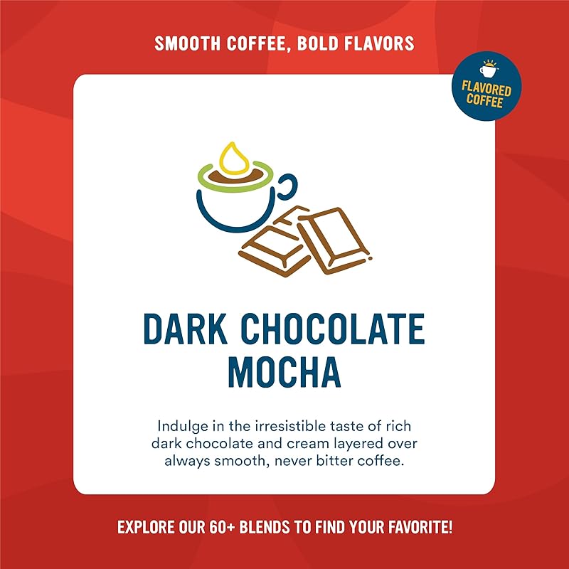 Cameron's Coffee Roasted Ground Coffee Bag, Dark Chocolate Mocha, Smooth Flavored Coffee, Sustainable, Small-batch Roasted, 28 Ounce (Pack of 1)