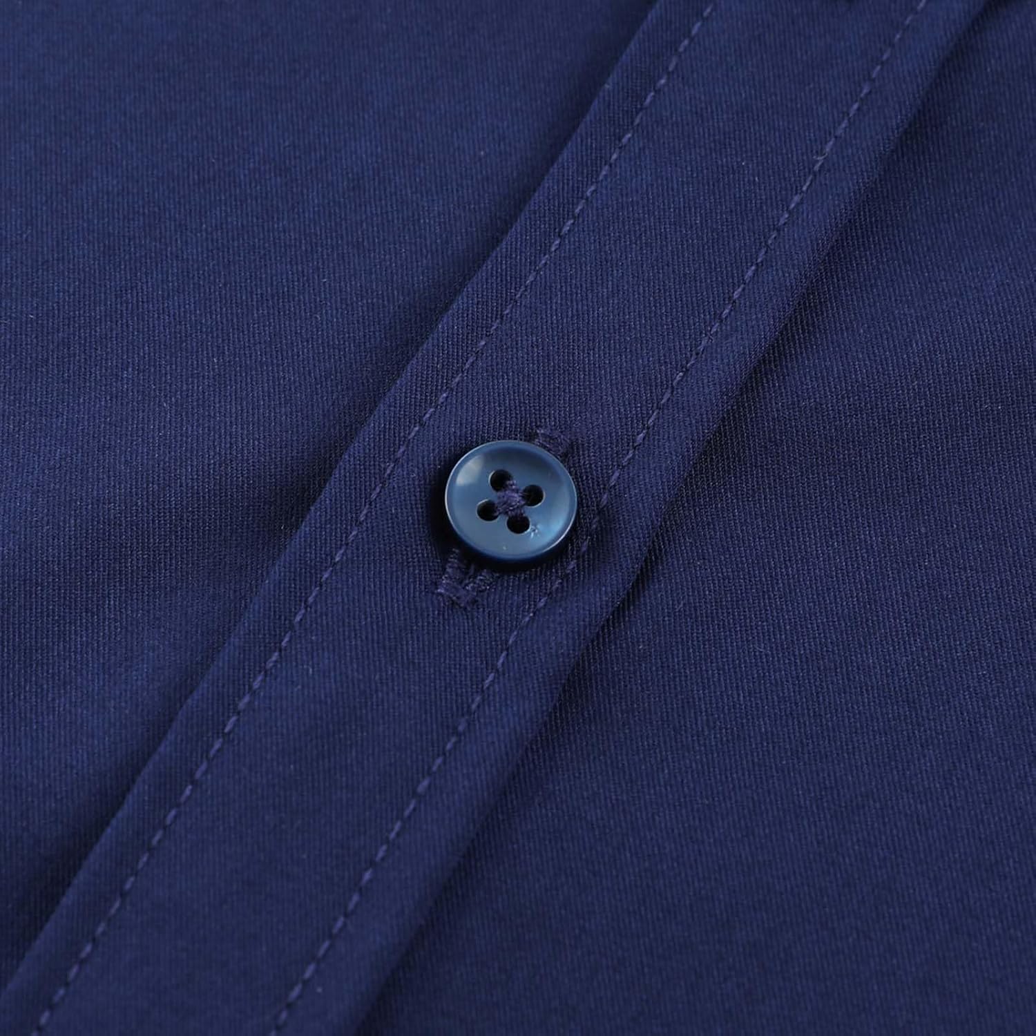 DILBYKE Boys’ Long Sleeve Dress Shirt Solid Button Down Uniform Uniform Woven Shirts with Tie - Image 5