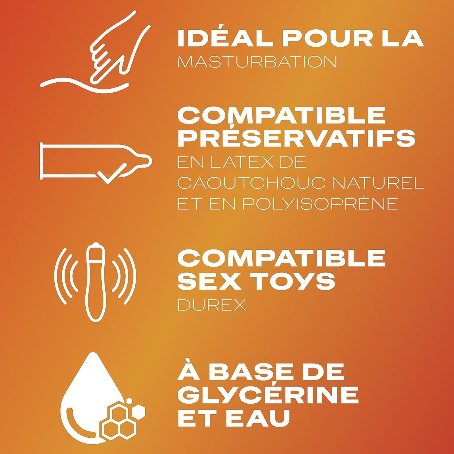 Durex Lot de 3 Gels Lubrifiants Sexuels – Gel Cherry - Hot Chauffant - Perfect Gliss Lubrifiant Anal - 3x100ml