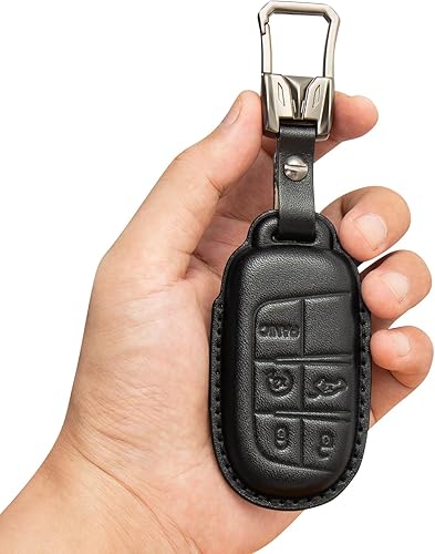 Adecuado para varios tipos de vehículos, funda de llave con tecnología de artesanía 4D con un hermoso llavero de aleación de zinc, Negro -