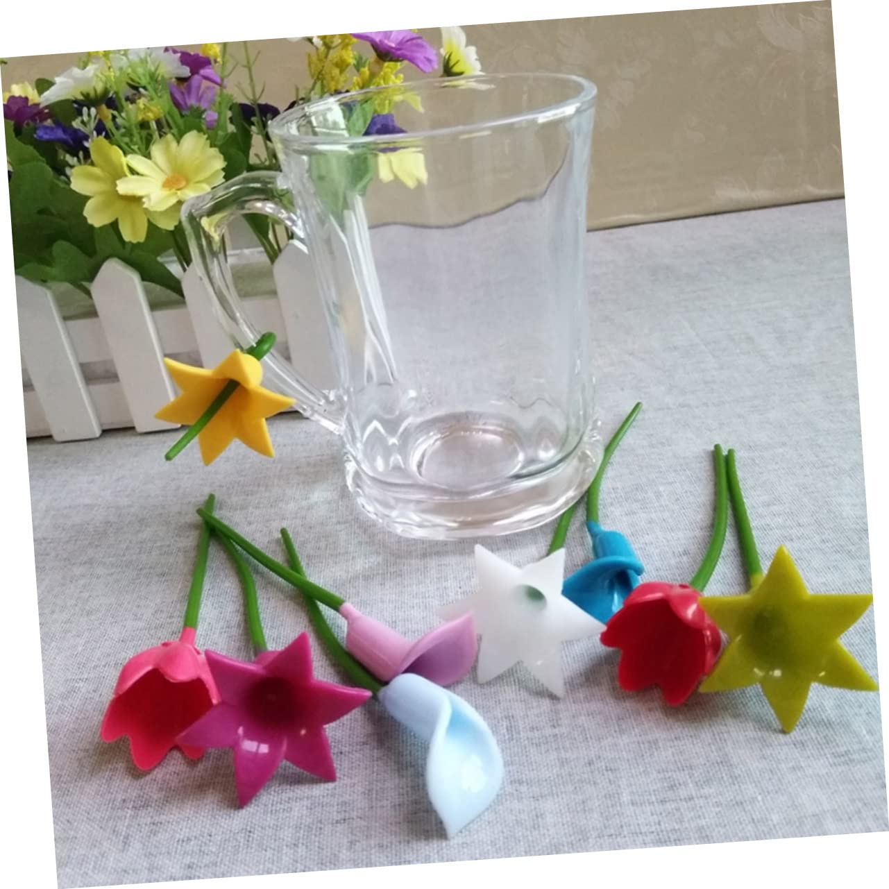 PRETYZOOM 36stücke Teiliges Silikon-weinglasmarkierer Blumenform Wiederverwendbare Glaslabels Für Partys Hochzeiten Und Home Bars Zur Identifizierung Von Trinkgläsern