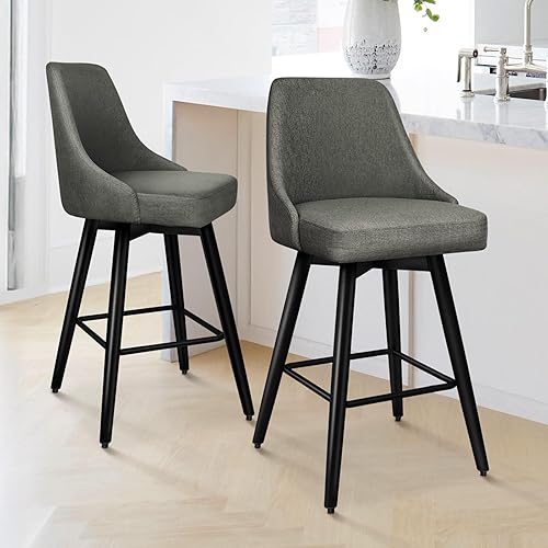 Swivel Counter Height Bar Stools Set of 2, 26" H
