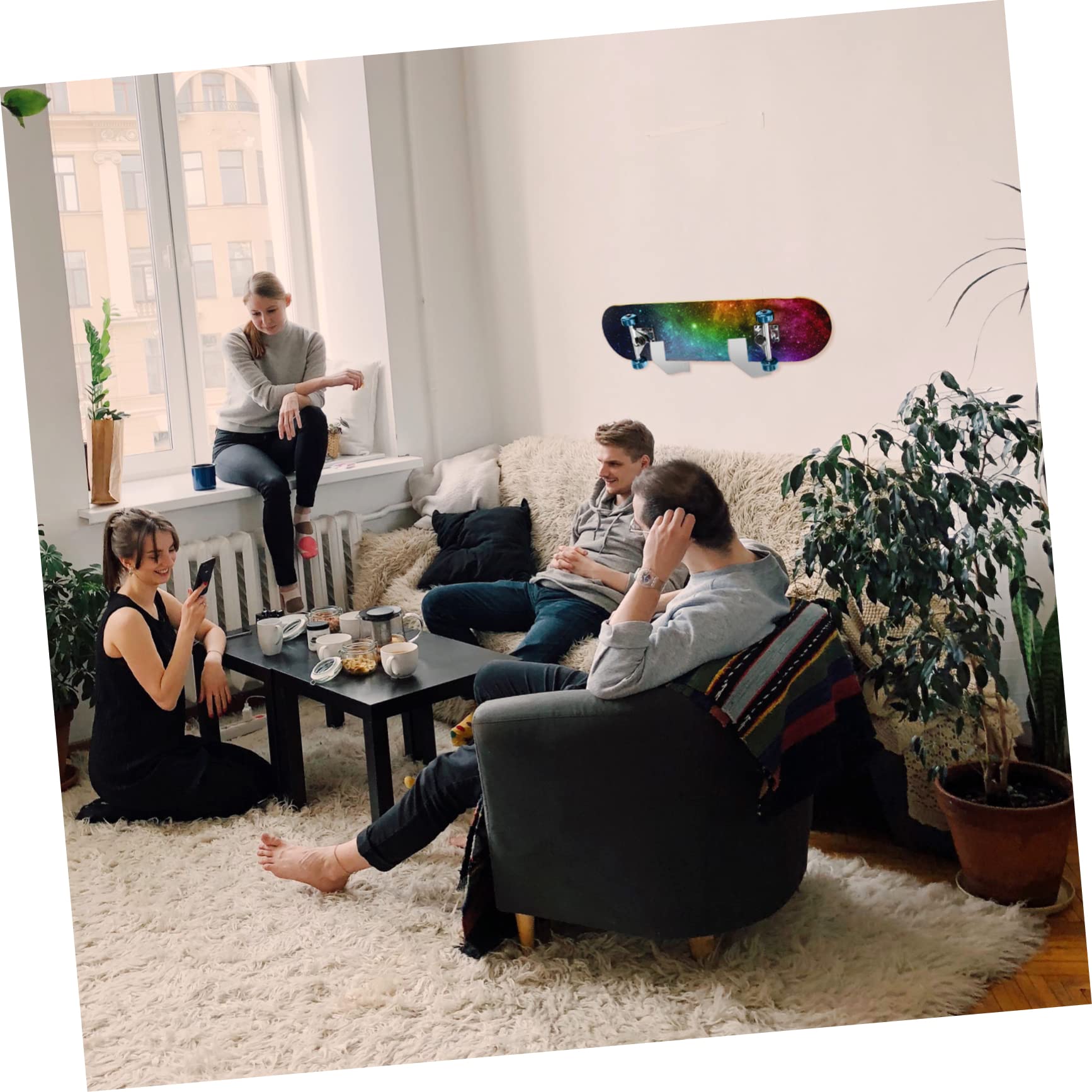 KOMBIUDA Skateboard Display Bracket Wall Mount Hanger for Skateboards Acrylic Rack Store Display