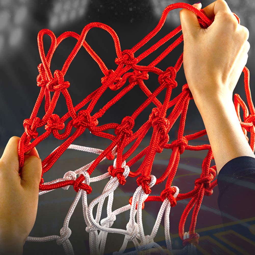 2 juegos de red de nailon de repuesto para baloncesto con 12 agujeros estándar para canasta de baloncesto para entrenamiento al aire libre