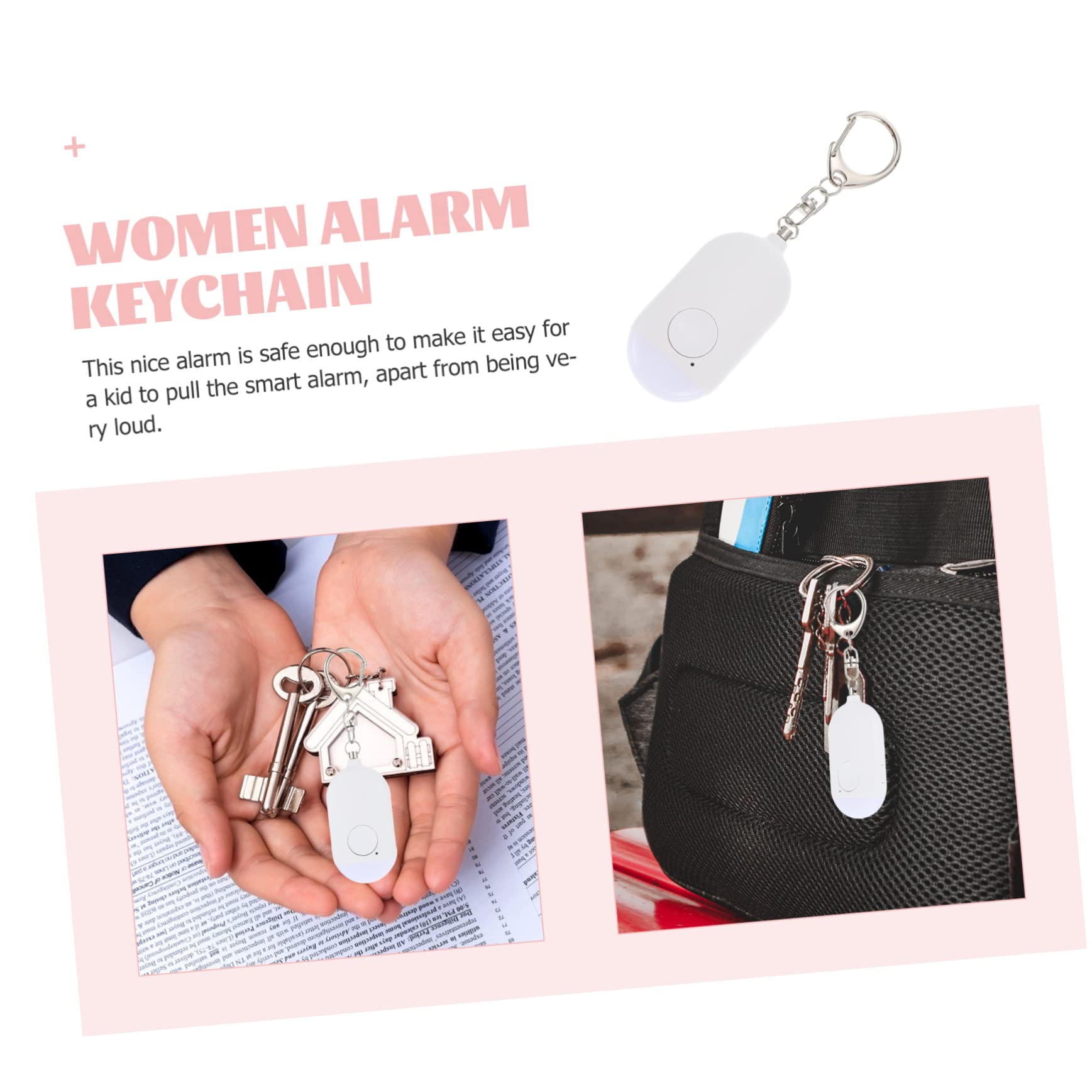 UKCOCO 4juegos Alarma De Seguridad Personal Linterna para Mujeres para Exterior y Actividades Al Aire Alarma De Llavero Portátil y Confiable
