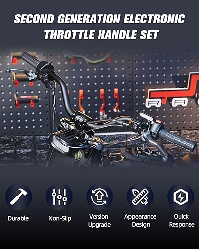 Miniatura 3 de Sur Ron - Conjunto de tubo de acelerador + empuñaduras de acelerador eléctrico de 78 pulgadas y 0.866 in para manillar de motocicleta, compatible