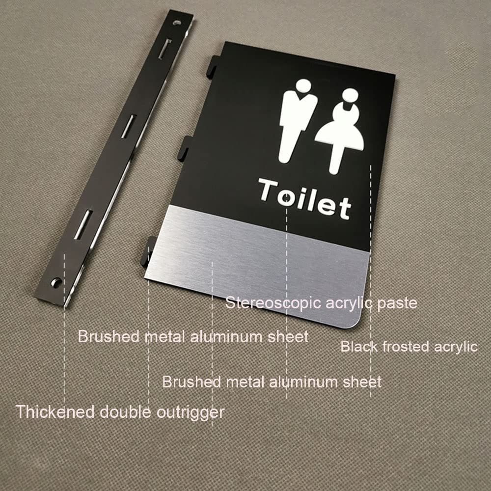 Tarjetas recordatorias de baño de Doble Cara para instalación en el Lado de Hombres y Mujeres, letreros de baño para Hombres y Mujeres adecuados para hoteles(Mujeres Amarillas