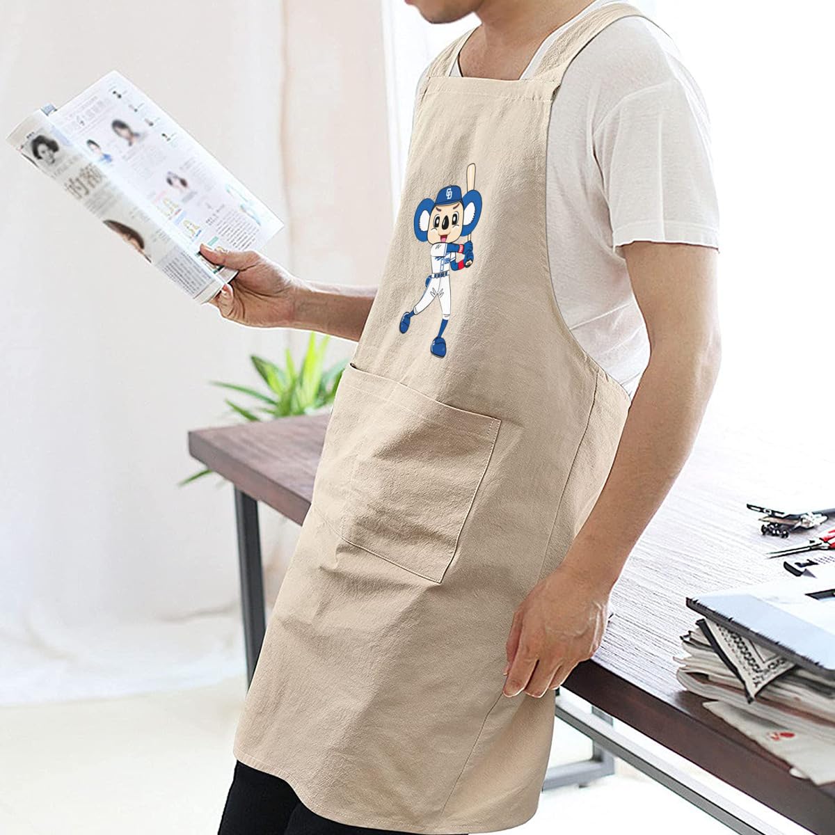 Amazon｜中日ドラゴンズ エプロン カフェエプロン レディース メンズ 