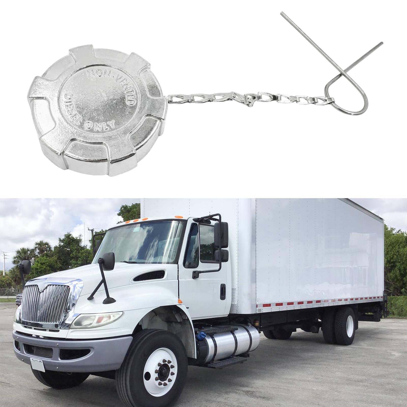 Tapa de combustible diésel 2 1 4 para camionetas Ford GMC internacionales, sin bloqueo, de aluminio, conexión hembra, sin ventilación