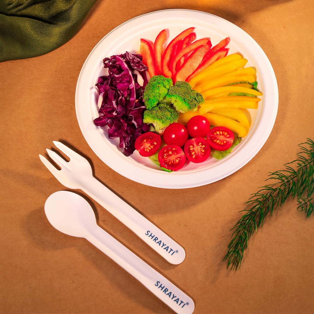 Eco-Friendly Sugarcane Plates - Pack of 25 -4 Eco-Friendly Sugarcane Plates - Pack of 25 -4