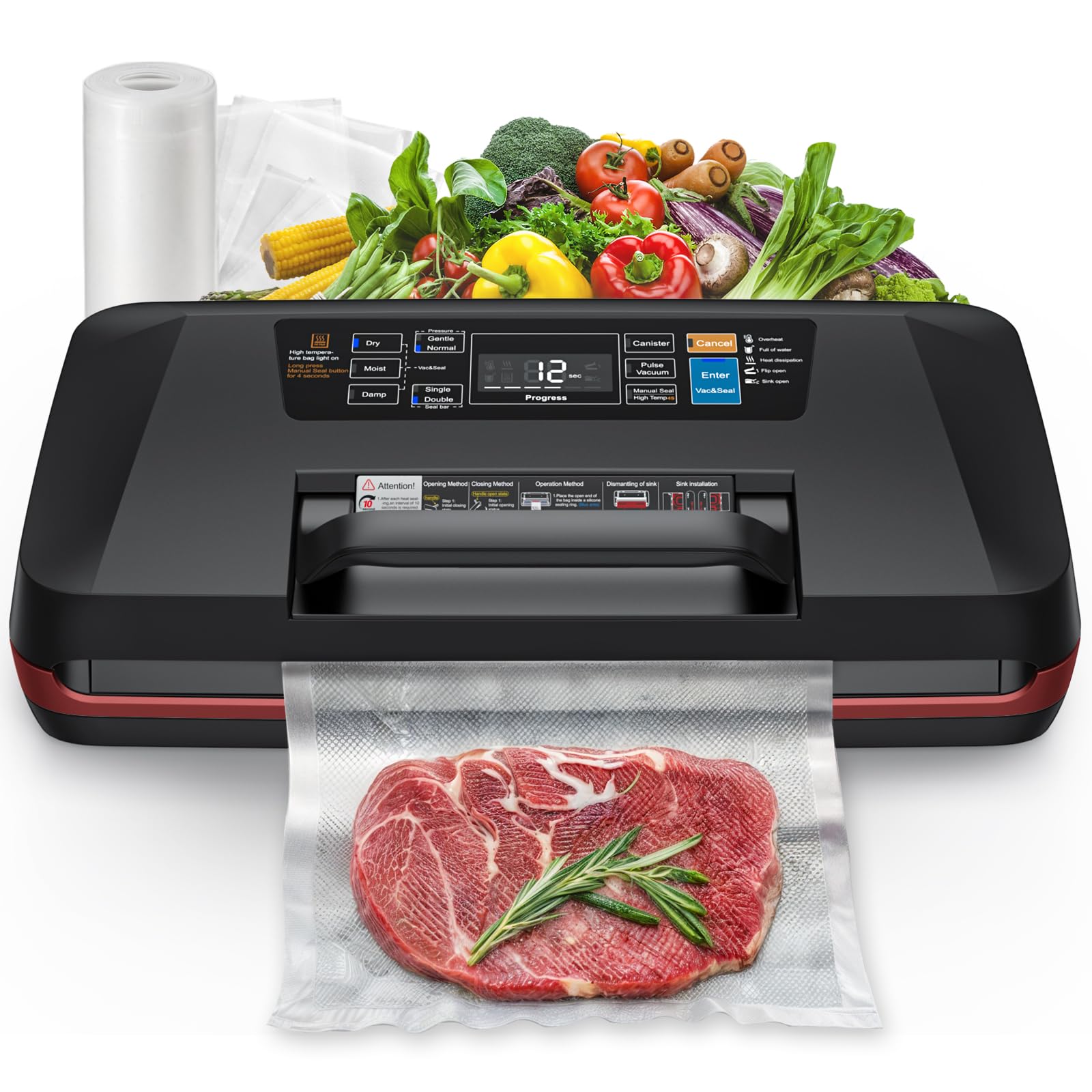 Amazon.com: 95kPa Vacuum Sealer Machine,Commercial Fully Automatic