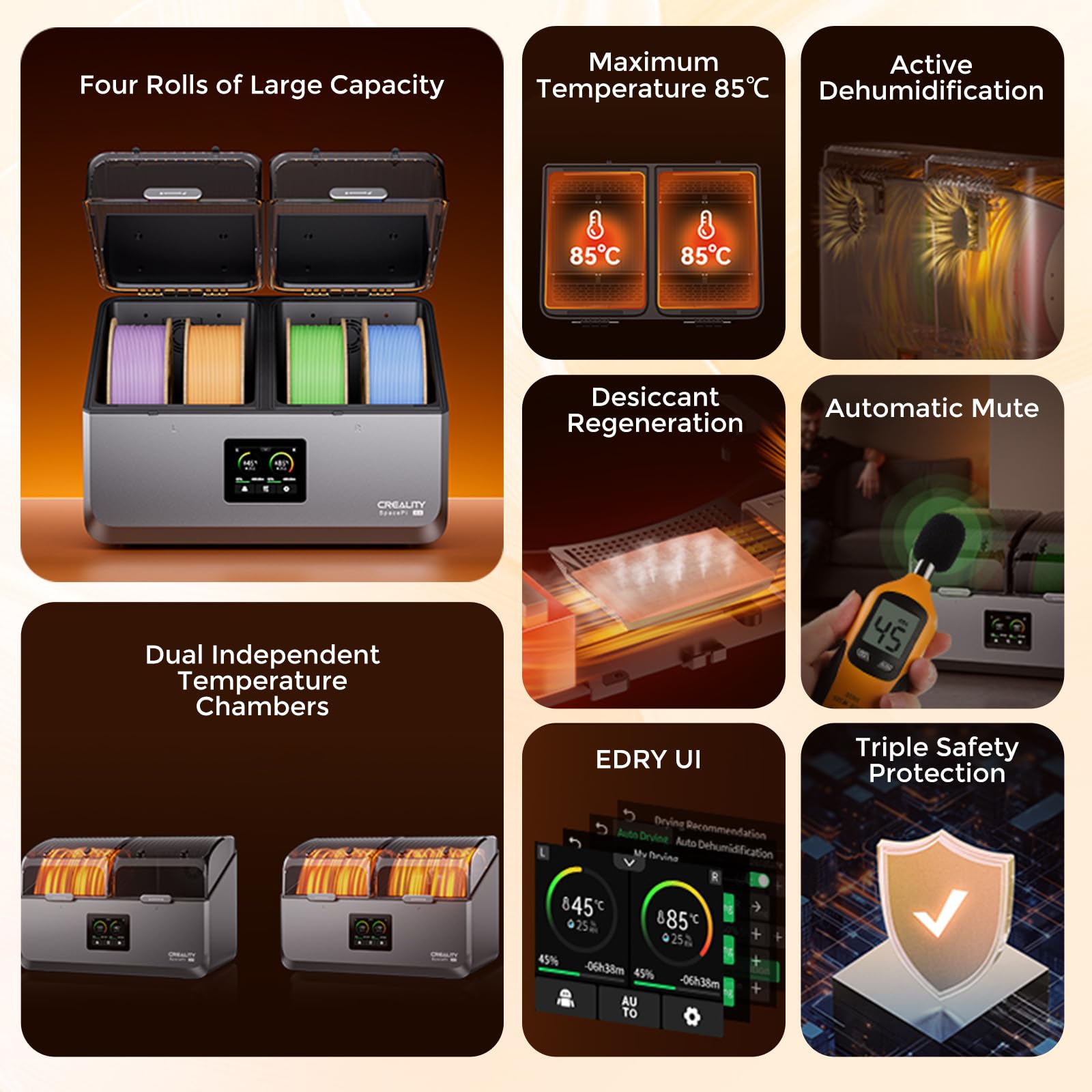 超美品！4巻対応フィラメントドライヤー Creality SpacePi X4