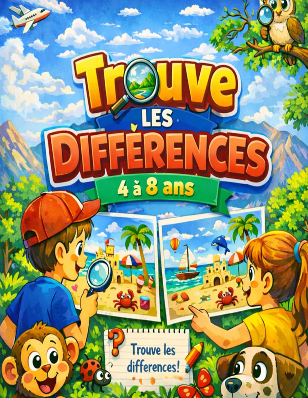 Trouve les différences 4 à 8 ans: trouve les différences pour les enfants de 4 à 8 ans,Trouve les différences dans les images et colorie-les