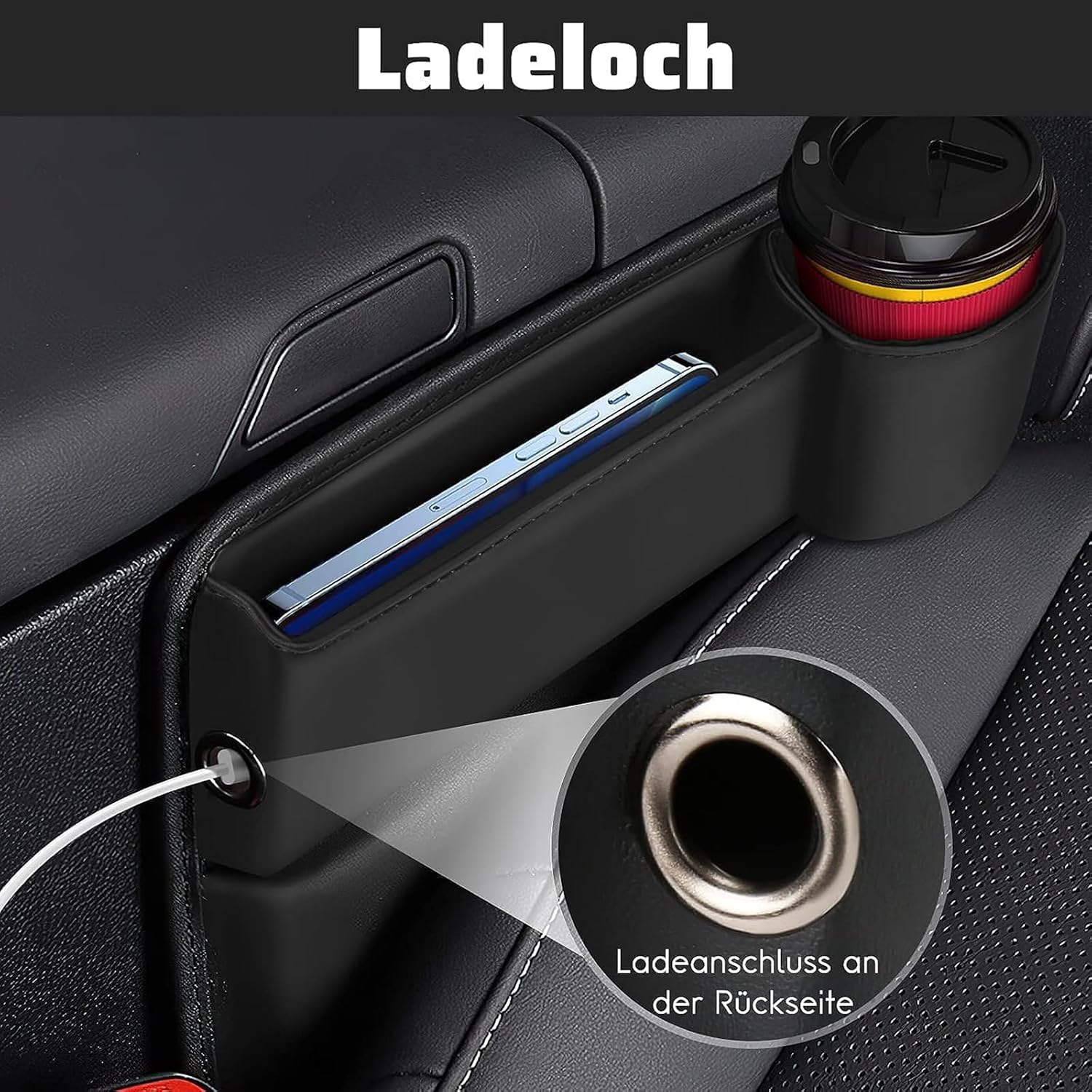 Car Seat Gaps Organiser for LEXUS IS ES GS LS LFA CT UX NX RX GX LX RC,Portable Car Front Seat Gap Filler,PU Leather Car Seat Storage Box for Wallet/Cards/Keys/Cellphones,Left, normal
