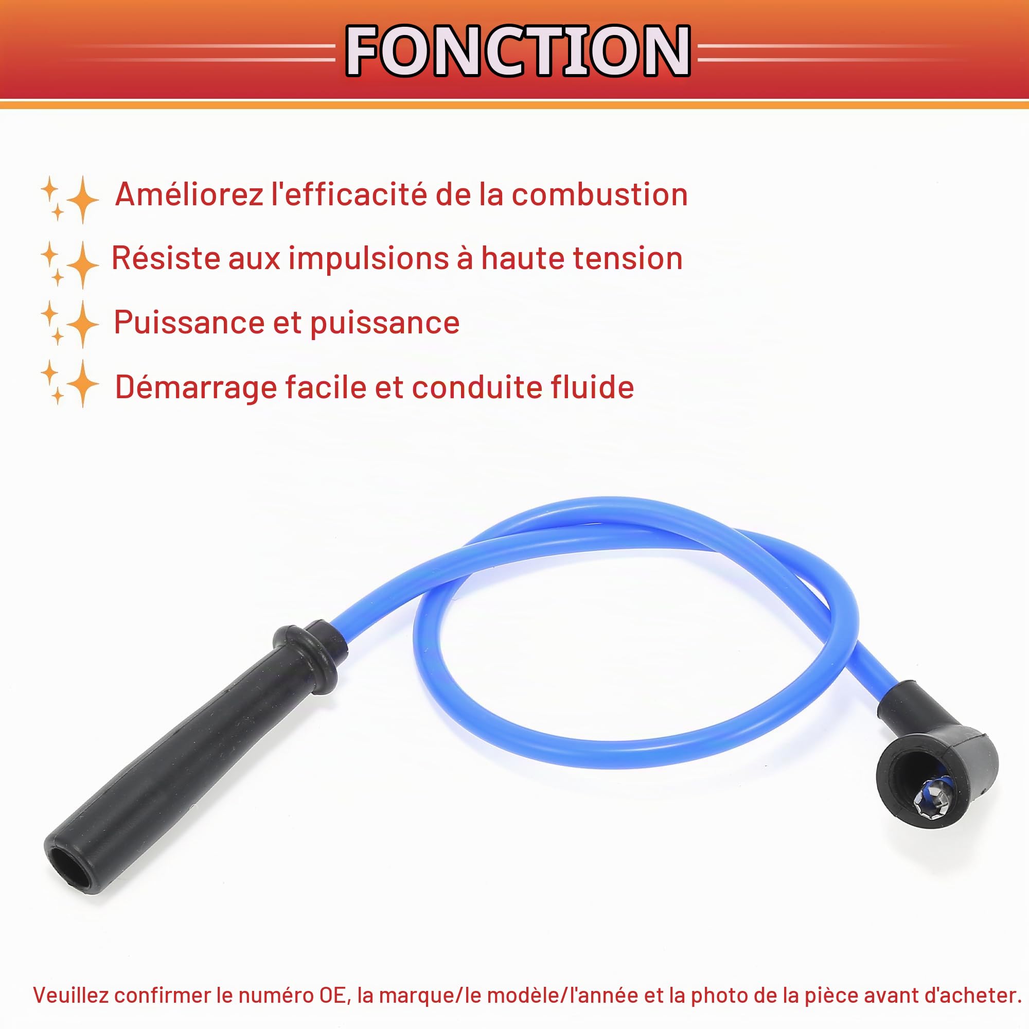 QUARKZMAN Câbles d'Allumage pour Suzuki 413 86-90 - Lot de 5 Pièces | Couleur: Bleu, Matériau: Silicone, Nickel, 3370060A20, Résout Les Ratés Du Moteur, Améliore L'Efficacité De Combustion