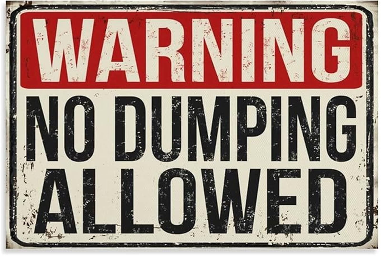 IDGTTLDF No Dumping Allowed Violators Will Be Prosecuted Warning Sign Vintage Aluminum Metal Sign for Dumpster Area Property 8 X 12 in