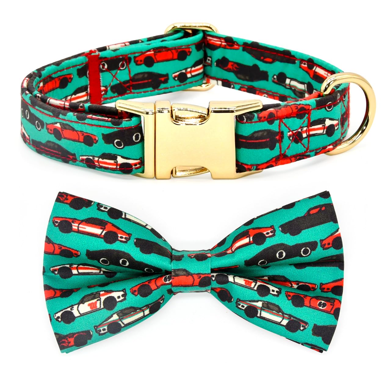 Cat/Dog Bowtie Collar, Muscle Classic Racing Car, Green Red Black, Wedding Birthday Accessories