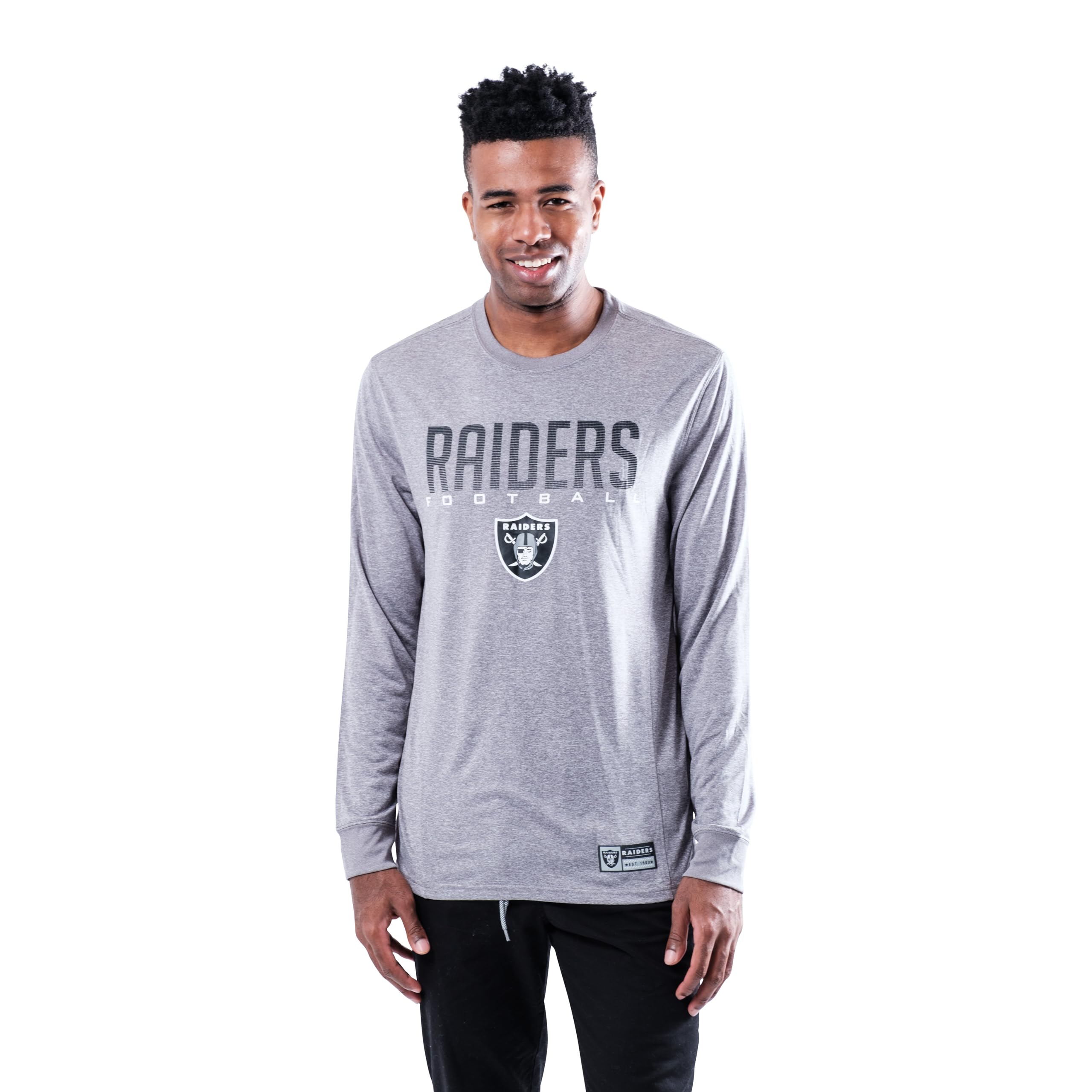 Ultra Game NFL - Maglietta da Uomo Active Lightweight Quick Dry a Maniche Lunghe