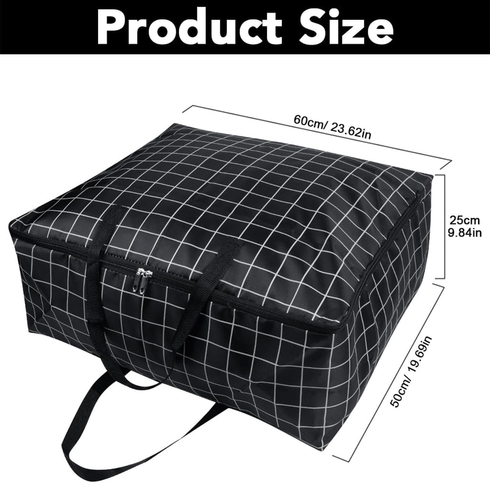 Bolsas De Almacenamiento Grandes - Cajas Impermeables De Tela Oxford De 75 L | Bolsas Para Mudanzas Con Asas Y Cremalleras, Organizador Duradero Para El Hogar, Viajes, Universidad, Dormitorio, Armario
