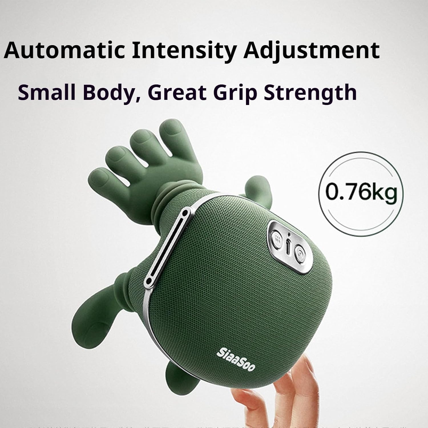 Siasoo Original 4D Masajeador térmico biónico, masajeador Shiatsu portátil inalámbrico para el cuello y la espalda, masaje eléctrico de tejidos profundos 4D, diseño simulado de mano humana