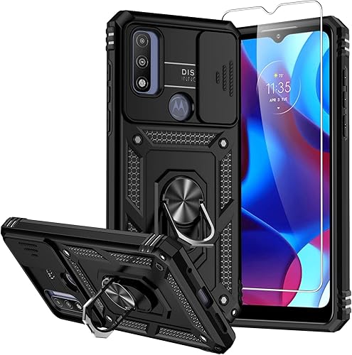 SMKY - Funda para Moto G Play 2023, funda para Moto G Pure con protectores de pantalla y funda para cámara, grado militar de 16 pies. Funda a prueba