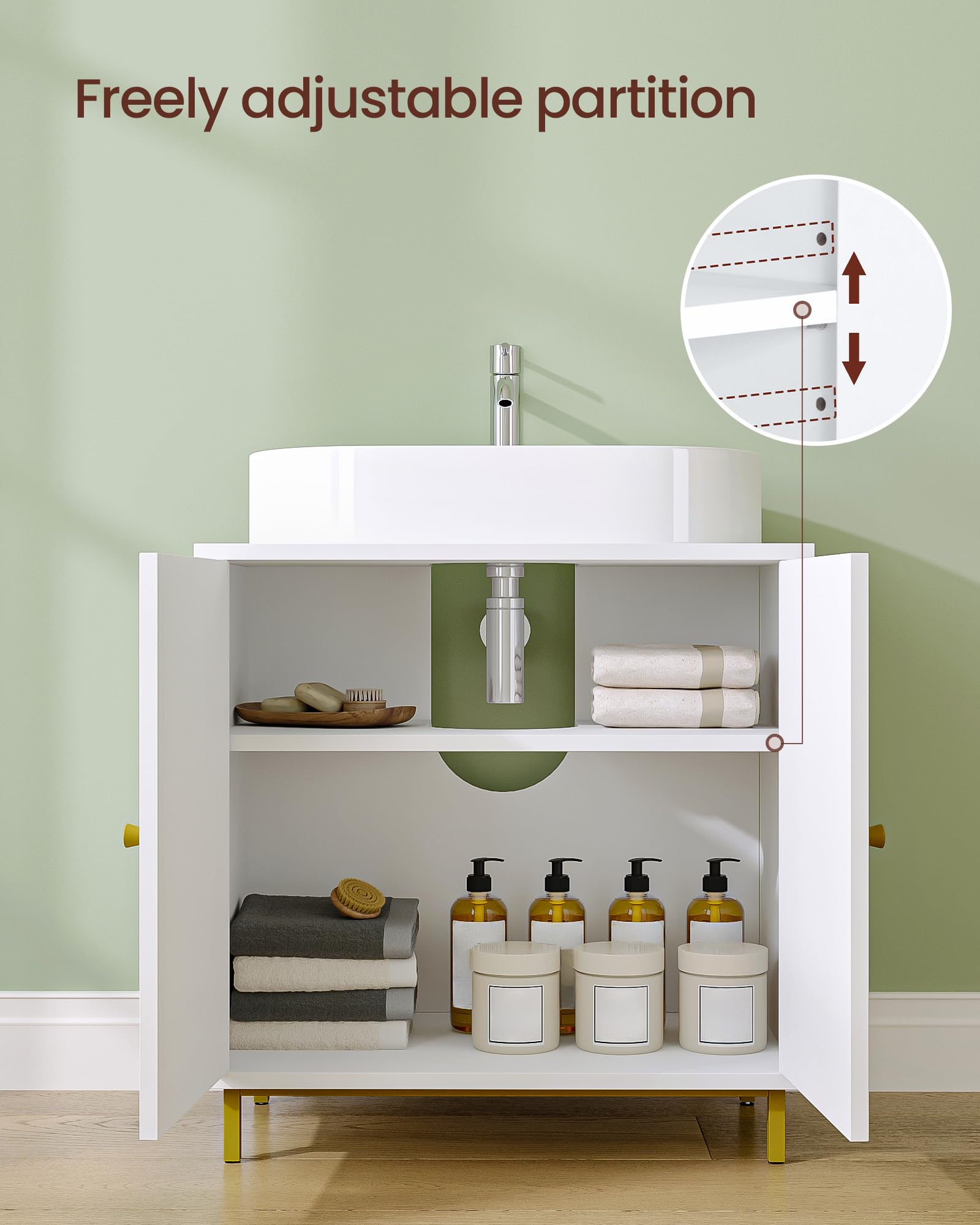 Hzuaneri Badmöbel-Set, Waschbeckenunterschrank 60 cm, Spiegelschrank mit LED-Beleuchtung und Badezimmerschrank Hochschrank, für Badezimmer, Toilette, Waschküche Weiß, BC11003XEU