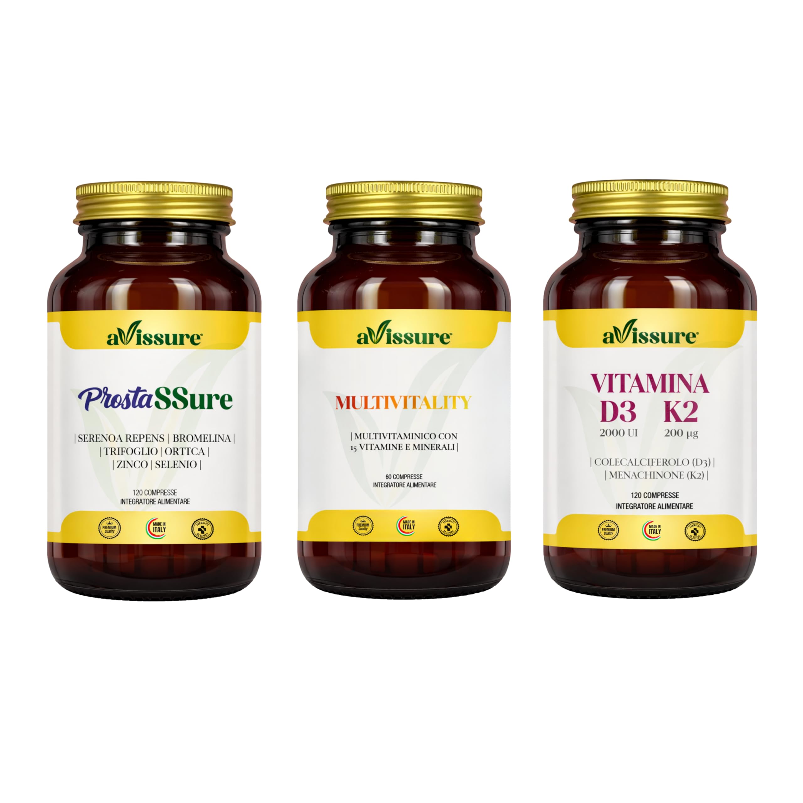 Pacchetto Premium ProstaSSure + Multivitality + Vitamina D3 K2
