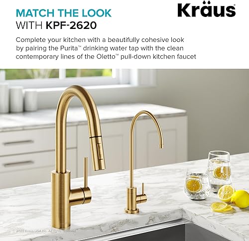 Miniatura 213 de KRAUS Oletto - Grifo de cocina y filtro de agua 2 en 1, monomando y extraíble, estilo comercial, para ósmosis inversa o sistema de filtración