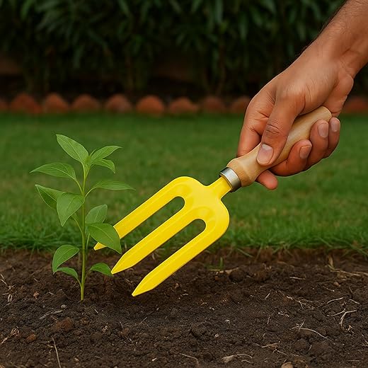 Gardening Hand Tool Fork with Wooden Handle