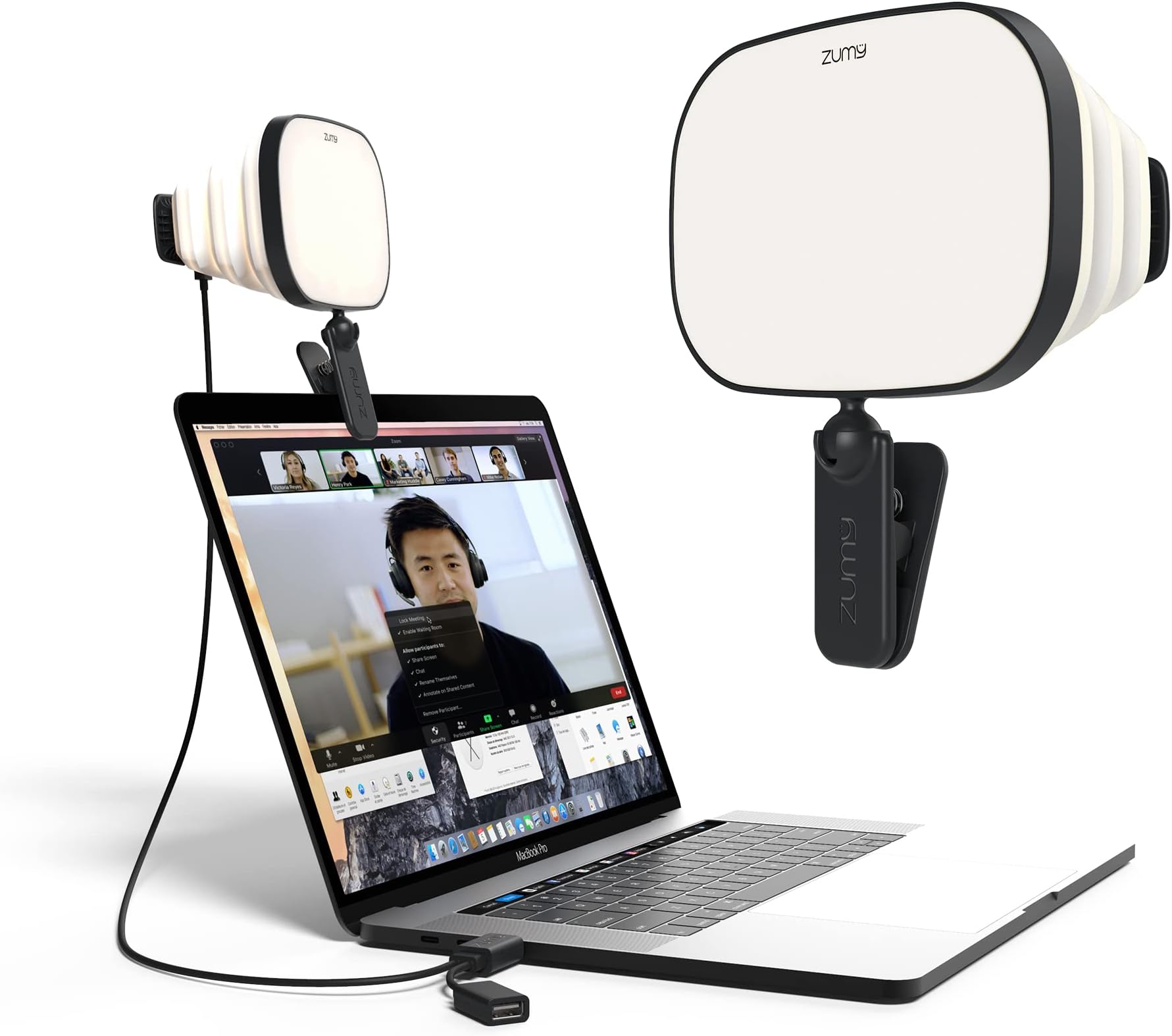 Zumy Softbox Video Conference Lighting for Video Recording - Portable USB LED Video Light, 4 Soft Light Levels, Laptop & Computer Video Lighting, Camera Webcam Streaming Selfie Light for Zoom Meetings