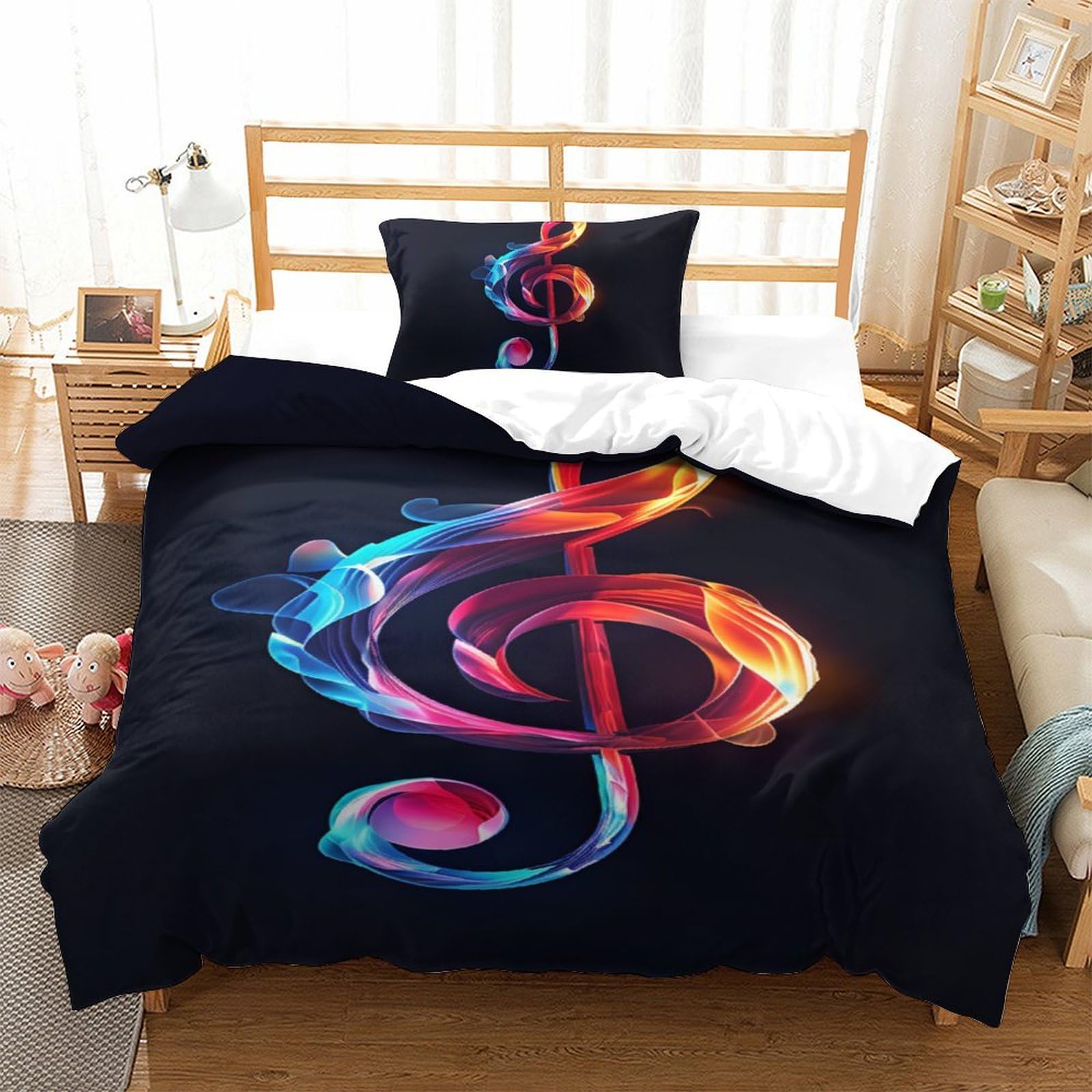 Housse de couette musique 135x200 pour chambre de garçon et ado dynamique