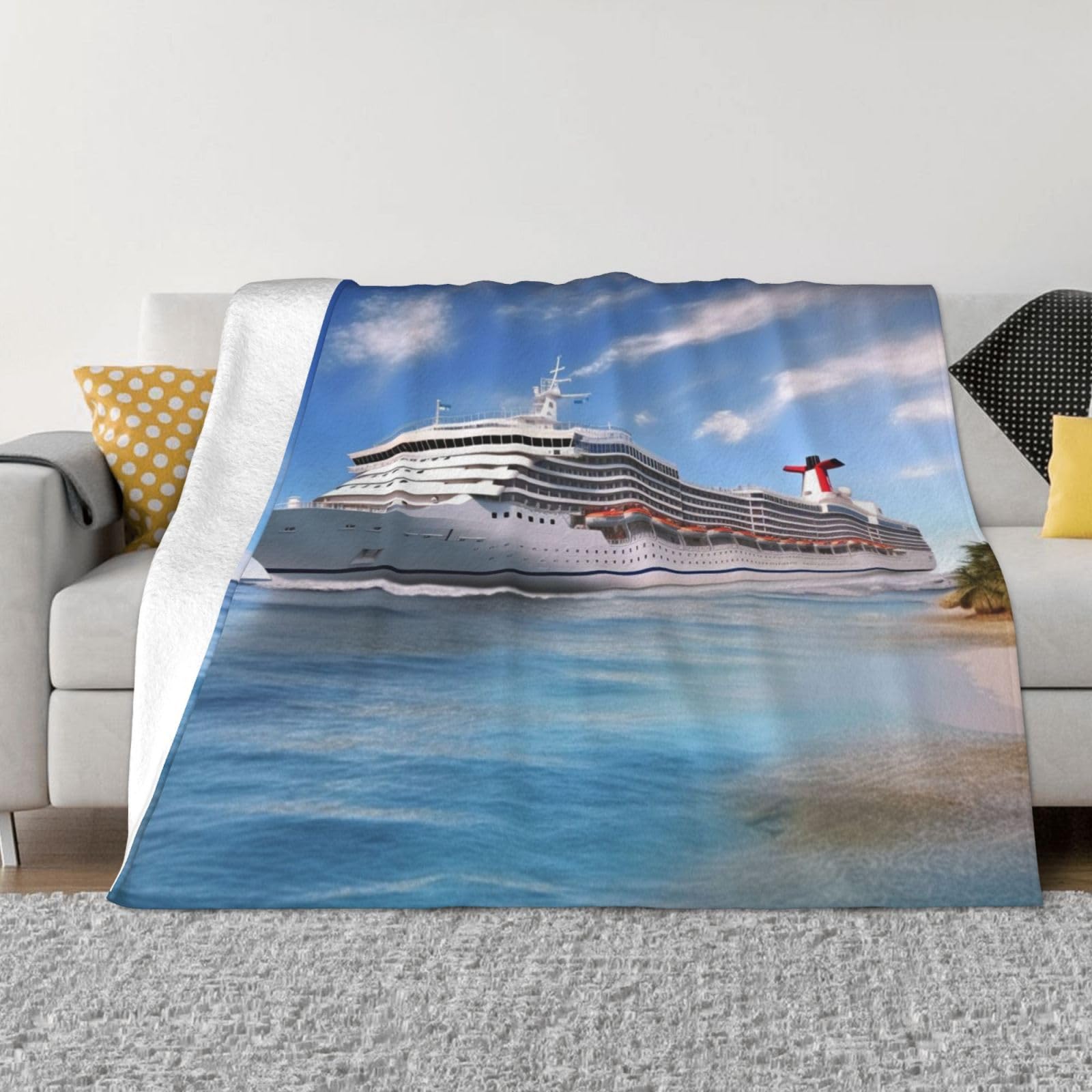 Couverture polaire Seaside Cruise Ship | Douceur et évasion pour vos moments de repos