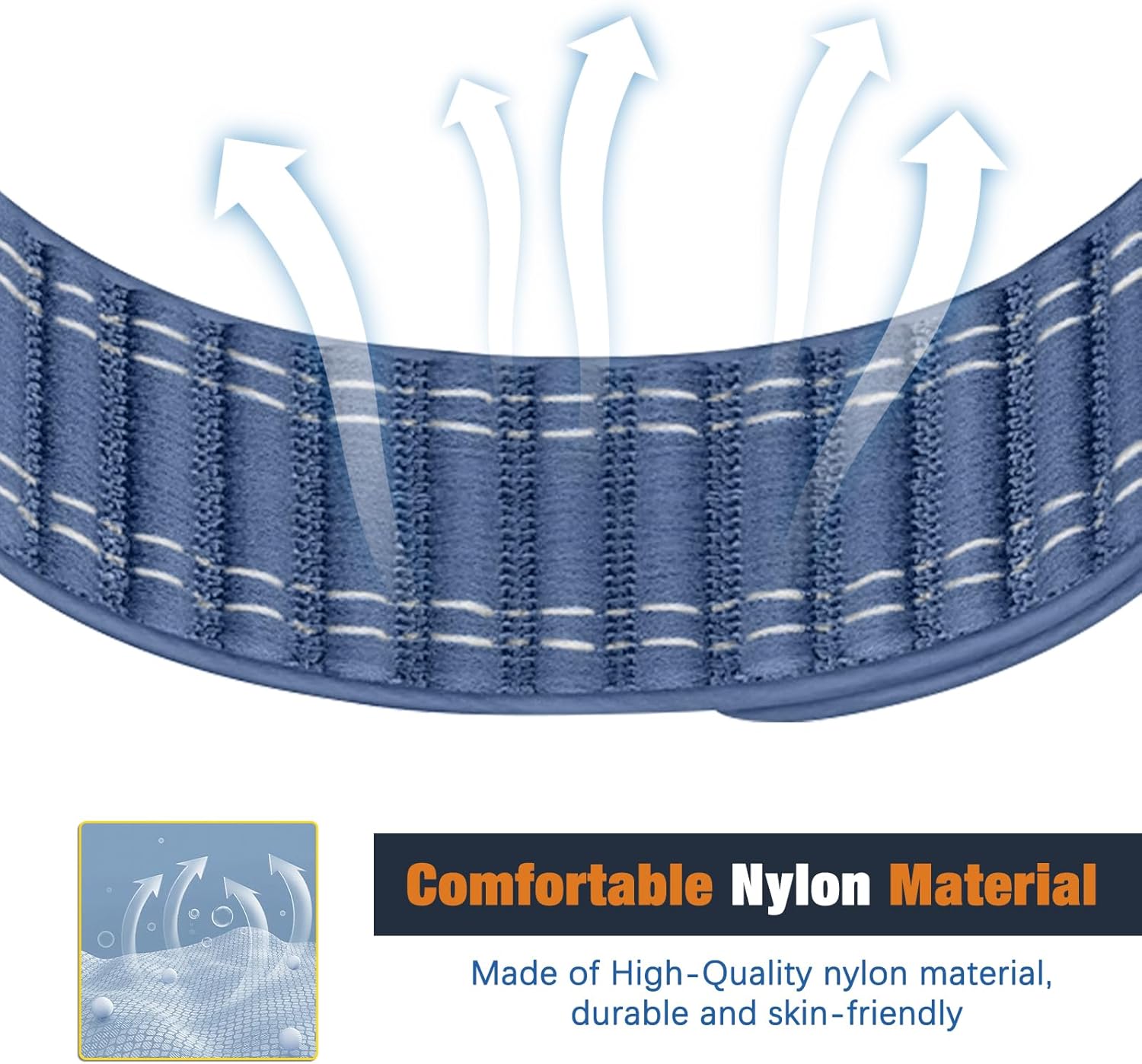 Nylon Watch Band for Garmin Quatix 8 47mm/Tactix 8 47mm/Descent G2/Fenix 8 Pro/Fenix 8 /Fenix E/Fenix 7/7 Pro, Forerunner 970/965, Wristband Replacement Strap for Garmin QuickFit 22 mm, Blue - Image 4