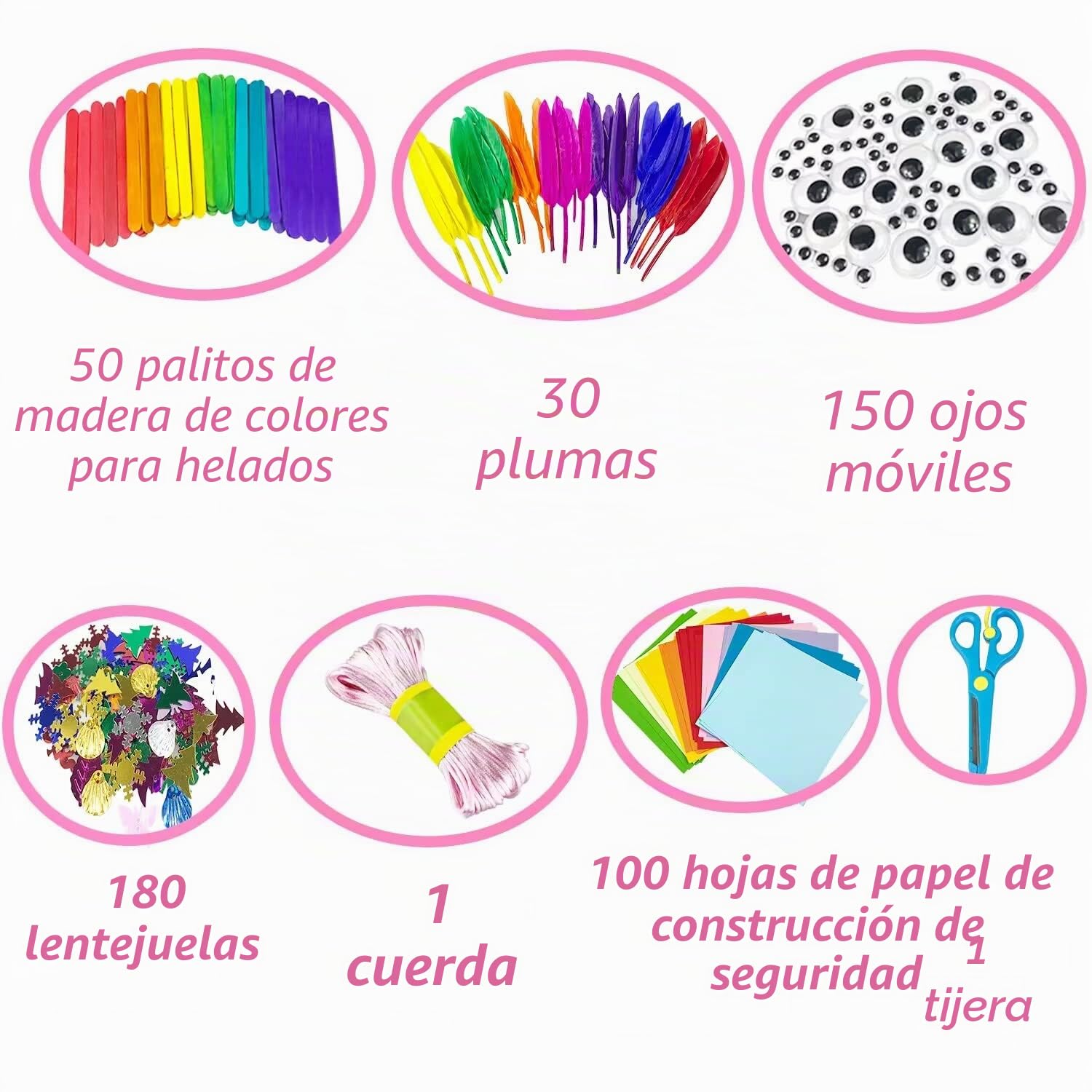 VLUINANI 3000Pcs Manualidades Niño DIY Creativo Kit Manualidades para Niñas y Niños Juego Manualidades Niña con Caja Limpiapipas Set Manualidades Material Niños y Niñas 4 5 6 7 8 años de Regalo