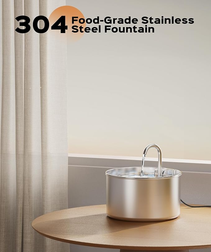 Fuente de Agua para Gatos Acero Inoxidable + 6 Filtros + 3 Esponjas miniatura 4