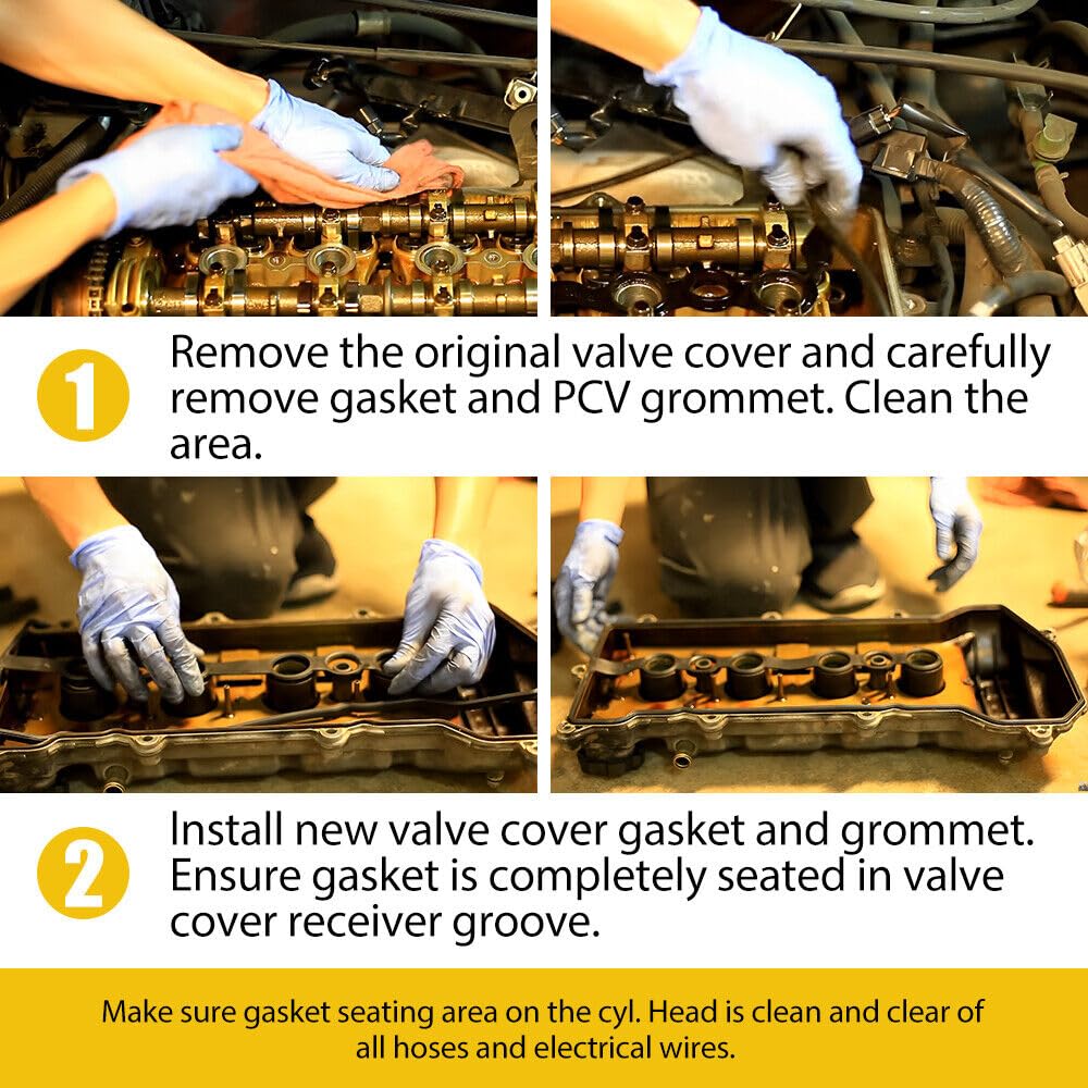 VS50542R Valve Cover Gasket Set,Automotive Replacement Valve Cover Gasket Sets,Compatible with Toyota Celica Corolla Matrix Mr2 Spyder Chevy Prizm