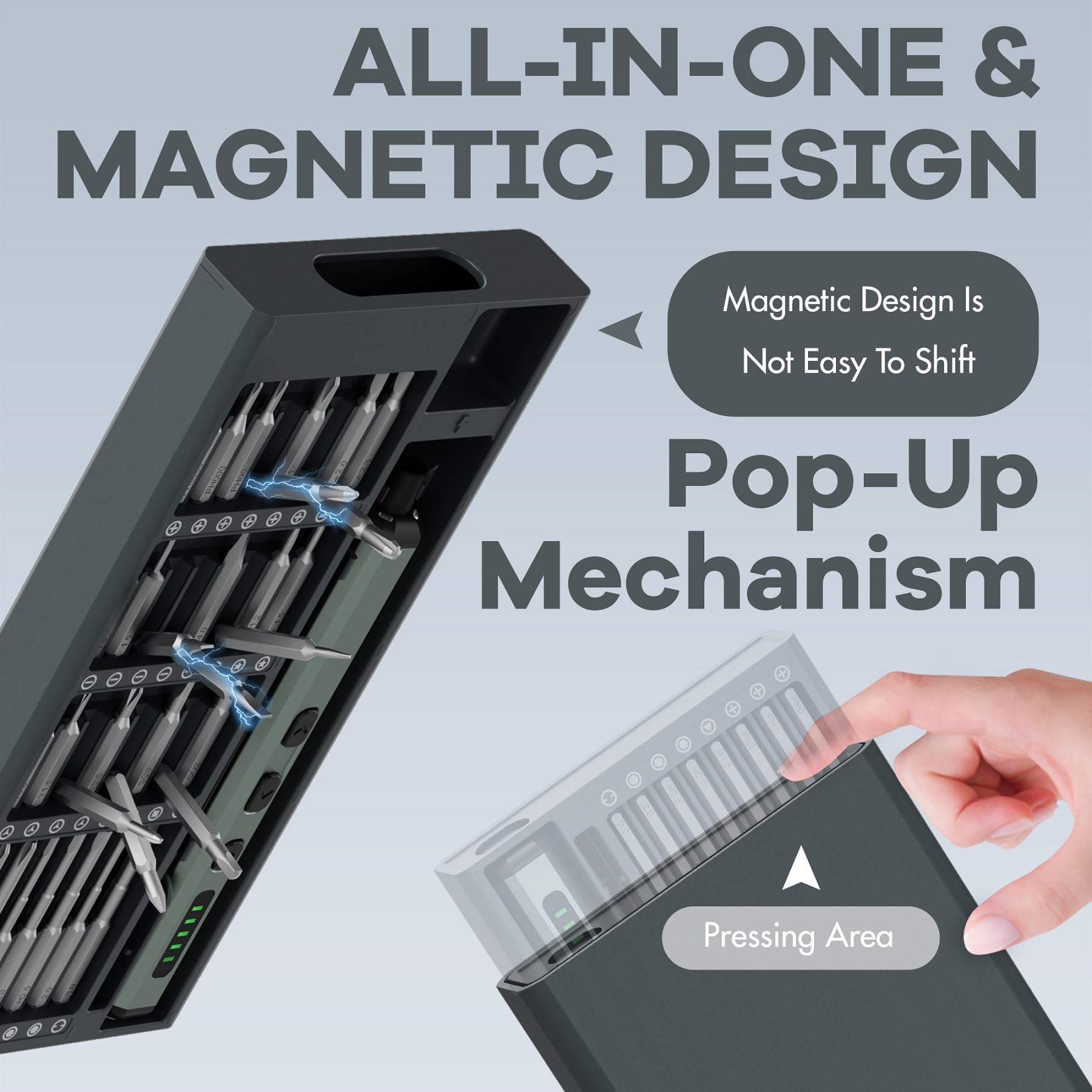 Cacciavite Elettrico 181 In 1 - Set Di Precisione Con 162 Punte Magnetiche - Foto 11