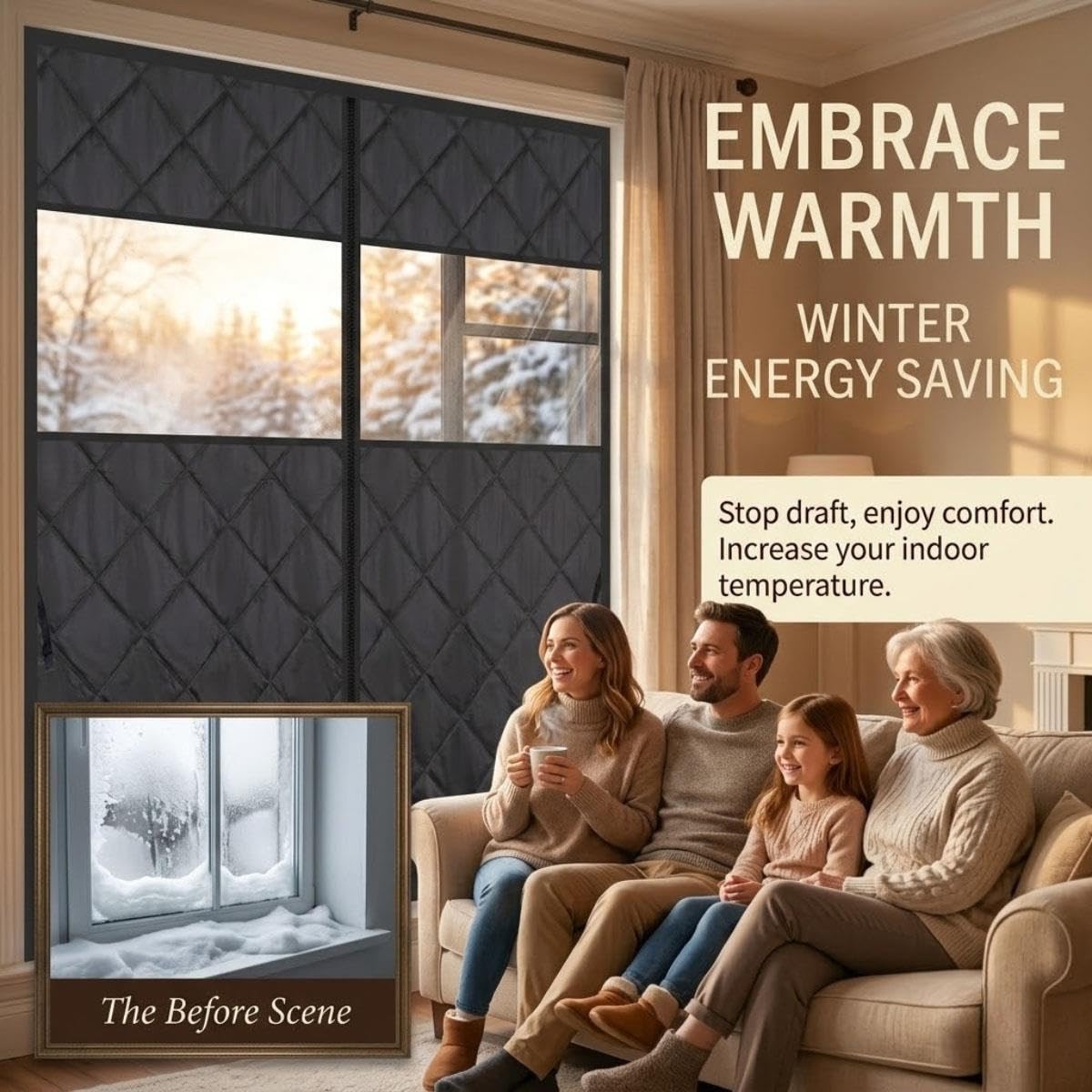 Rideau Thermique Hiver Avec Fenêtre D'observation, Réduction Du Bruit