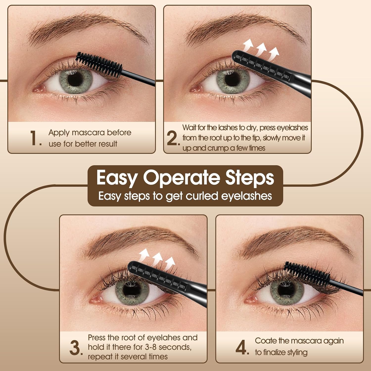 Heated Eyelash Curler, 3 Temperature Level Lash Curling Tool, Electric Lash Curler with Fast Heating in 10s, Natural Curl, USB Rechargeable, Portable for Travel (White) - Image 6