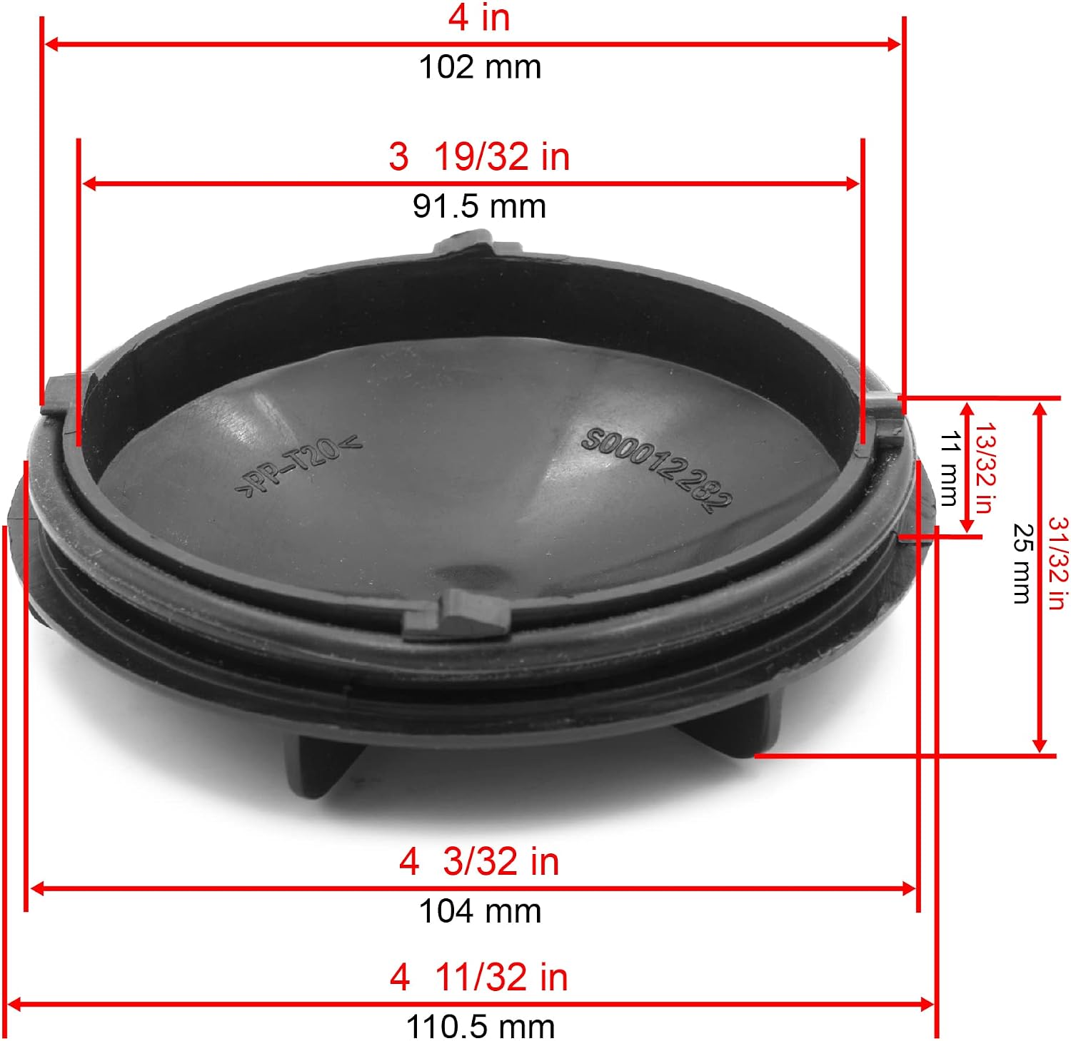 RTRHINOTUNING 4pcs Wheel Center Caps Dust Caps (3.74inch 95mm Covers)