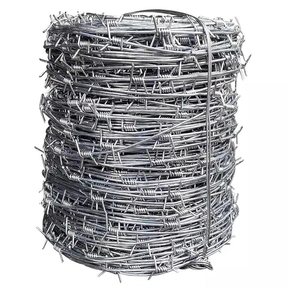 Rollo de Alambre de Púas 100m, Malla de Alambre Galvanizado, Anti-Escalada Alambre de Espino para Balcón, Jardín O Artesan