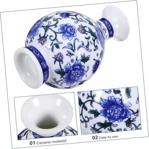 Miniatura 8 de Florero de porcelana azul y blanco de escritorio, adornos de cerámica, mini jarrones de cerámica, florero de arte, jarrones, jarrones decorativos,