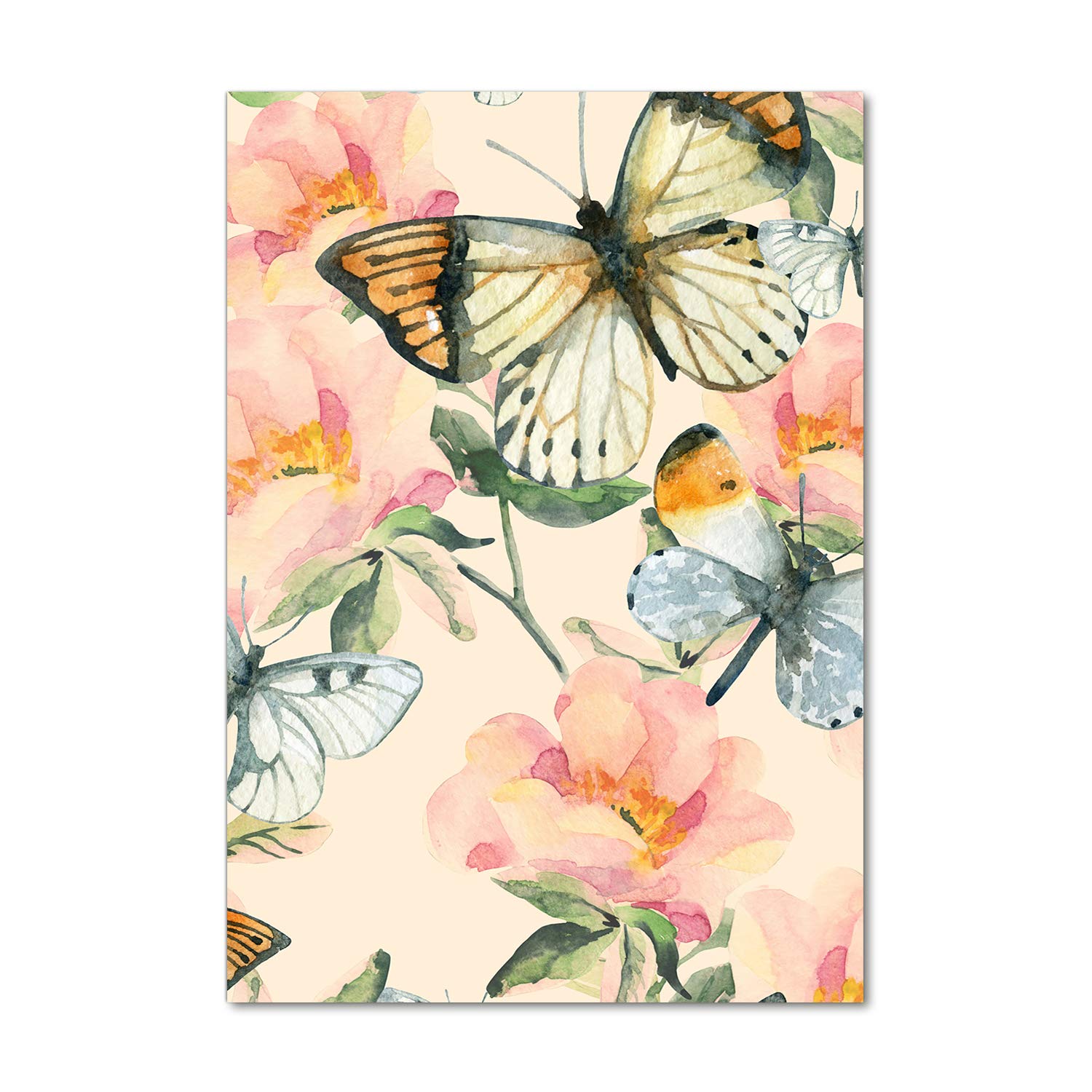 Déco Mural derrière le plastique Premium Motif Roses et Papillons