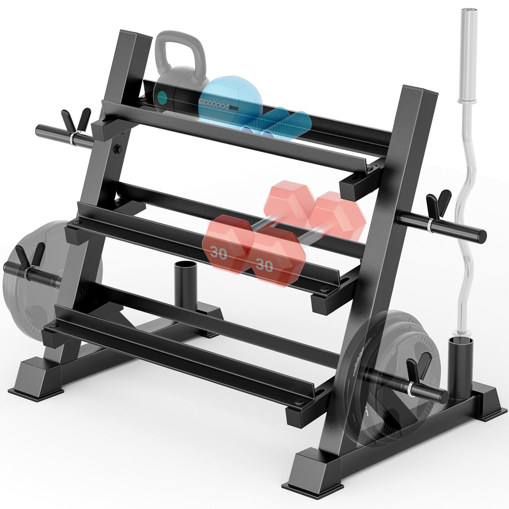 YOLEO Rack Palestra - Rastrelliera pesi Regolabile Porta pesi Palestra Casa, Porta Dischi Palestra pesi Pesanti Supporto per Manubri