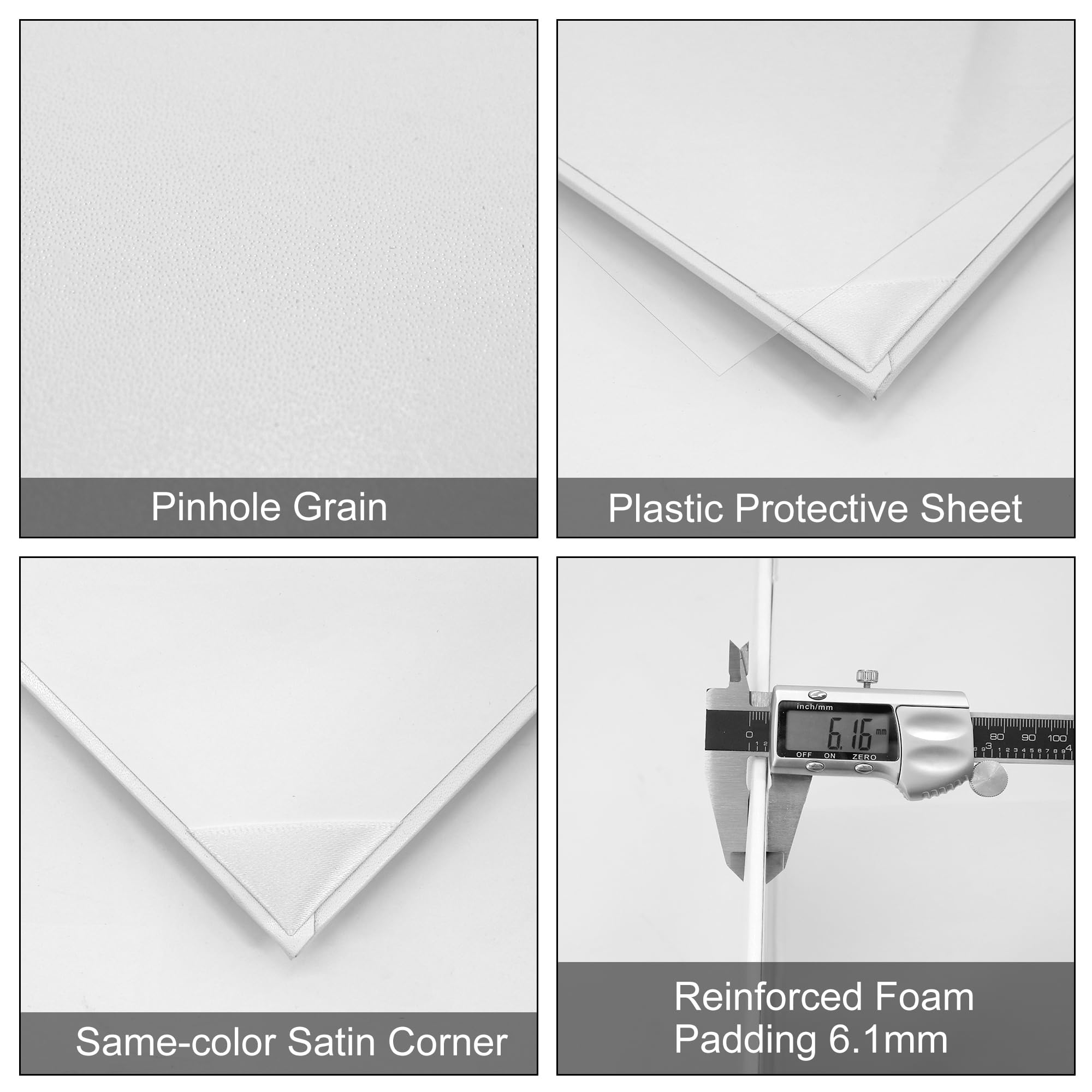 GraduatePro Couverture de diplôme 8,5 x 11 en cuir lisse blanc