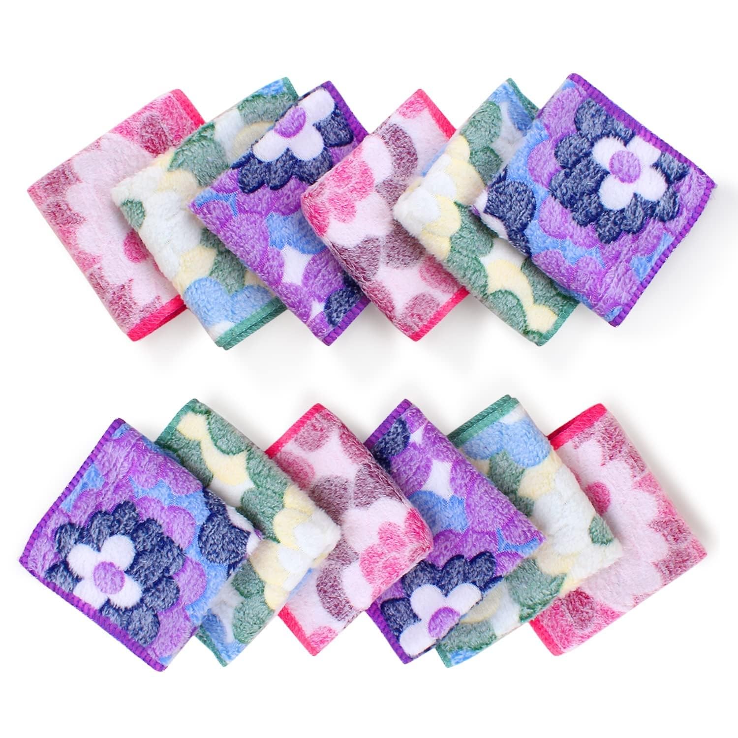BLUE_FLOWER soft face hankies for ladies girls women kids hanky 10 piece-image-12